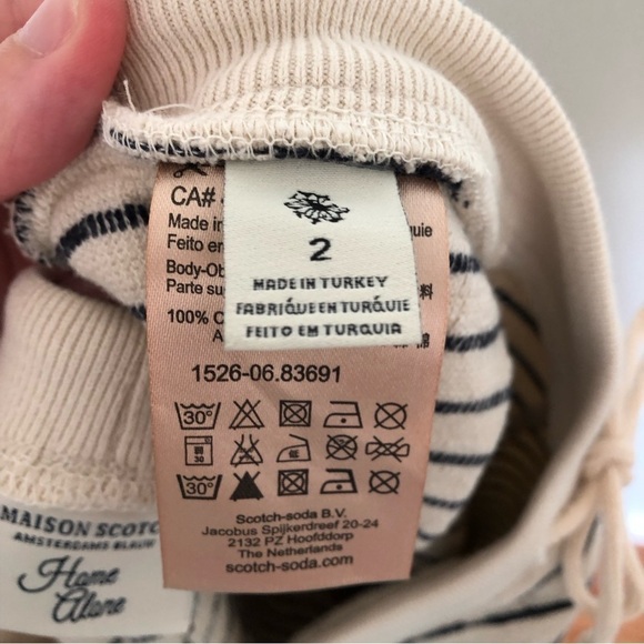 Maison Scotch Home Alone Terry Sweatpants Thin Stripes 2 Medium - Picture 7 of 7